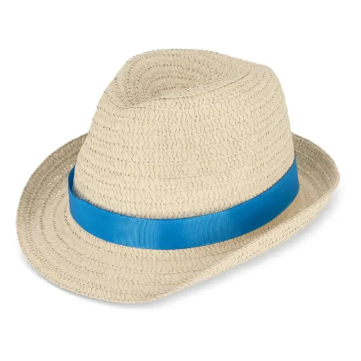 Plant straw hat with coloured band - LT90502 (N0011)